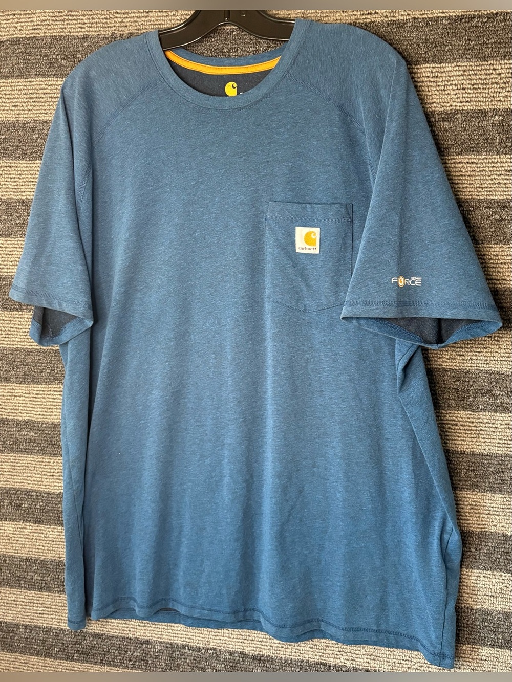 Carhartt Force Men’s Heather Blue Short Sleeve Performance Pocket T-Shirt 2XL